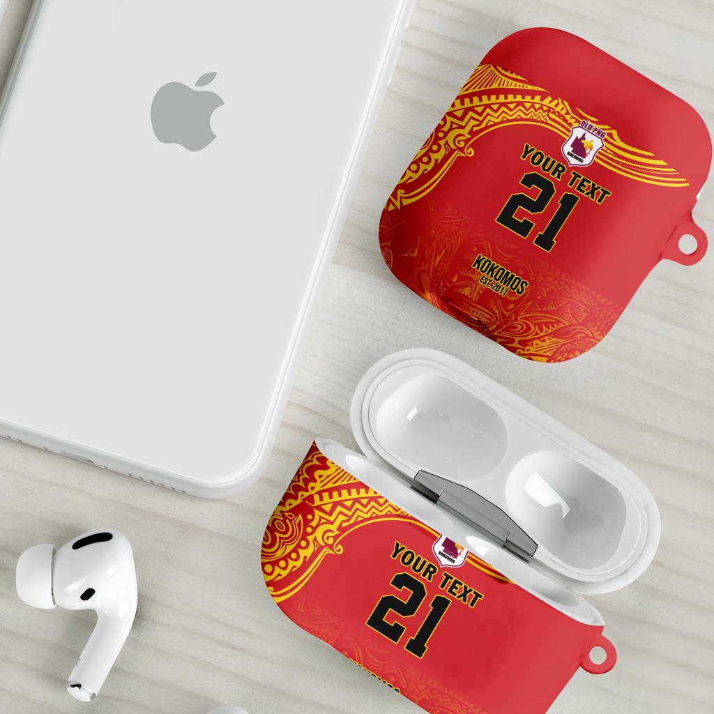 Queensland Papua New Guinea Custom AirPods Case All Red Pacific PNG Tribal Style - Polynesian Pride