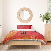 Queensland Papua New Guinea Custom Bedding Set All Red Pacific PNG Tribal Style