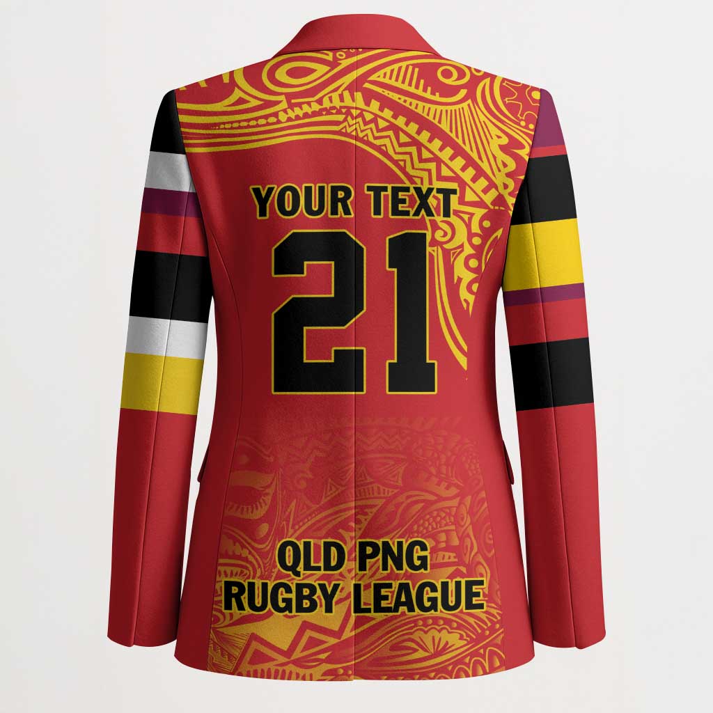 Queensland Papua New Guinea Custom Blazer All Red Pacific PNG Tribal Style - Polynesian Pride