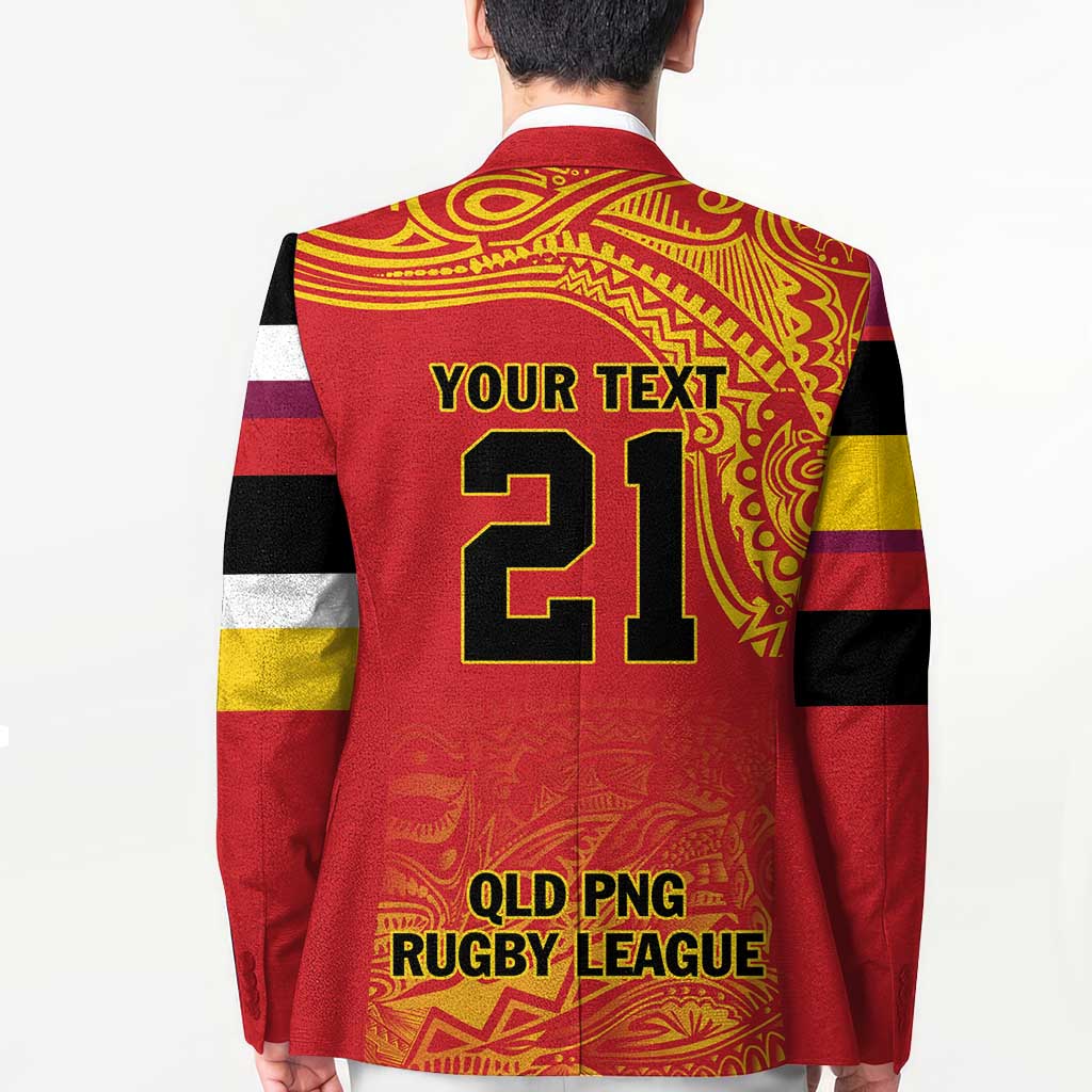 Queensland Papua New Guinea Custom Blazer All Red Pacific PNG Tribal Style - Polynesian Pride