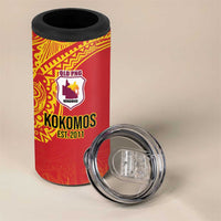 Queensland Papua New Guinea Custom 4 in 1 Can Cooler Tumbler All Red Pacific PNG Tribal Style