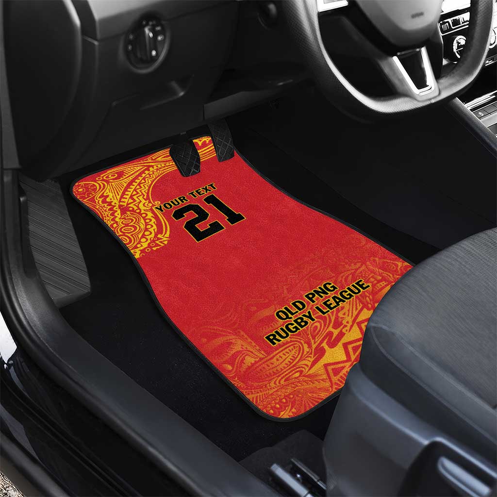 Queensland Papua New Guinea Custom Car Mats All Red Pacific PNG Tribal Style