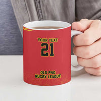 Queensland Papua New Guinea Custom Ceramic Mug All Red Pacific PNG Tribal Style - Polynesian Pride
