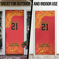 Queensland Papua New Guinea Custom Door Cover All Red Pacific PNG Tribal Style - Polynesian Pride