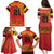 Queensland Papua New Guinea Custom Family Matching Puletasi and Hawaiian Shirt All Red Pacific PNG Tribal Style