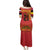 Queensland Papua New Guinea Custom Family Matching Puletasi and Hawaiian Shirt All Red Pacific PNG Tribal Style