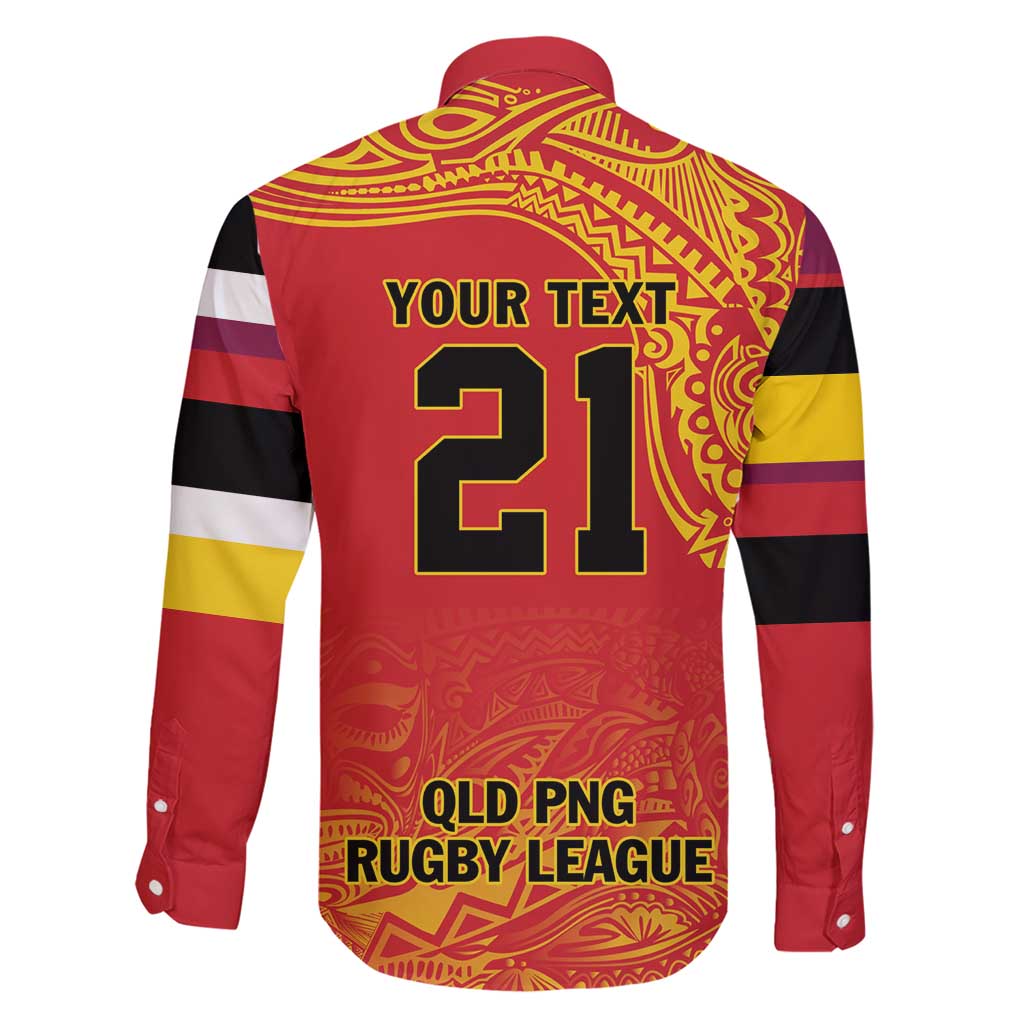 Queensland Papua New Guinea Custom Family Matching Short Sleeve Bodycon Dress and Hawaiian Shirt All Red Pacific PNG Tribal Style