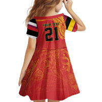 Queensland Papua New Guinea Custom Family Matching Summer Maxi Dress and Hawaiian Shirt All Red Pacific PNG Tribal Style LT9 - Polynesian Pride