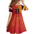 Queensland Papua New Guinea Custom Family Matching Tank Maxi Dress and Hawaiian Shirt All Red Pacific PNG Tribal Style