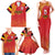 Queensland Papua New Guinea Custom Family Matching Tank Maxi Dress and Hawaiian Shirt All Red Pacific PNG Tribal Style