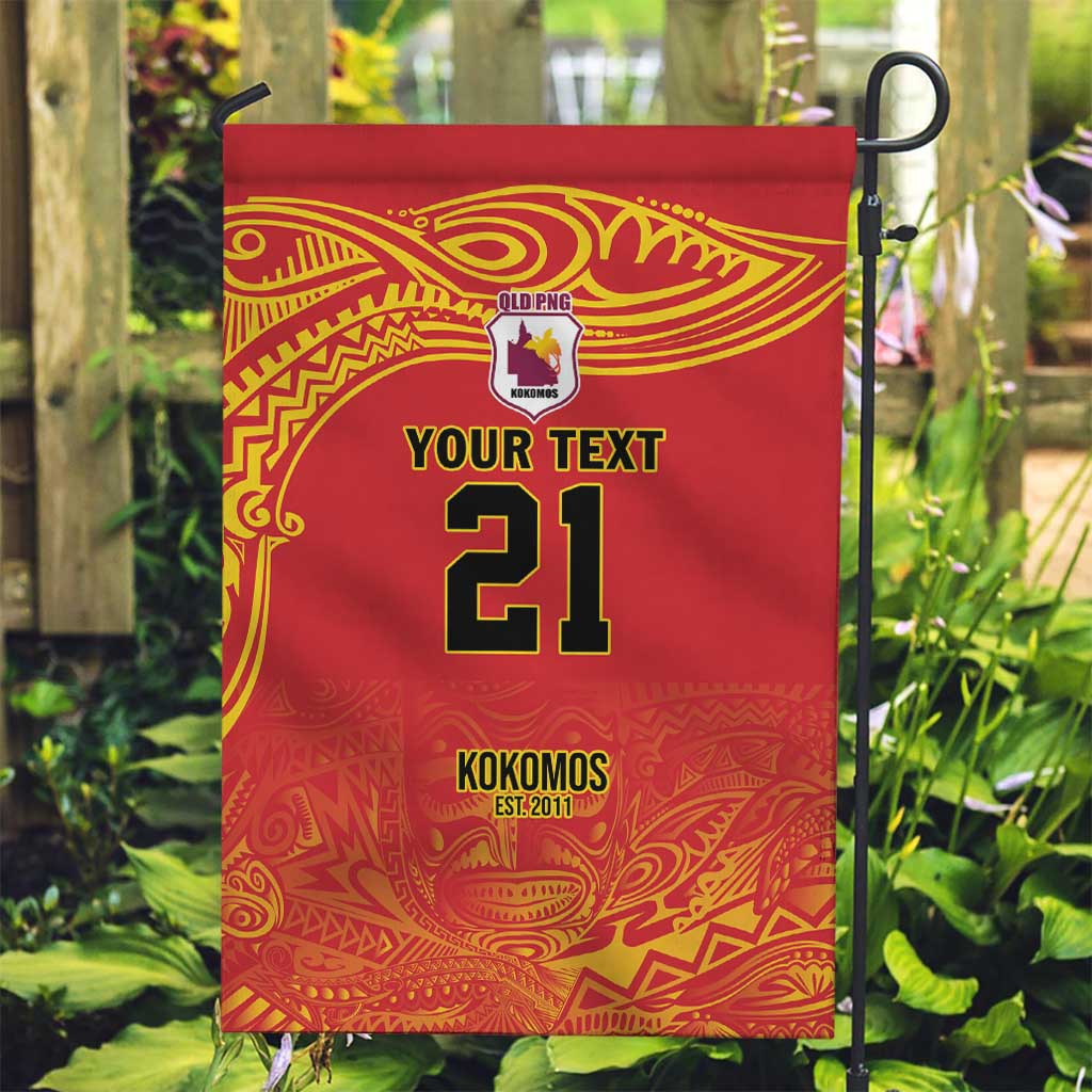 Queensland Papua New Guinea Custom Garden Flag All Red Pacific PNG Tribal Style