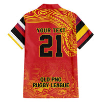 Queensland Papua New Guinea Custom Hawaiian Shirt All Red Pacific PNG Tribal Style
