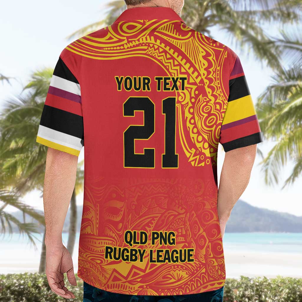 Queensland Papua New Guinea Custom Hawaiian Shirt All Red Pacific PNG Tribal Style