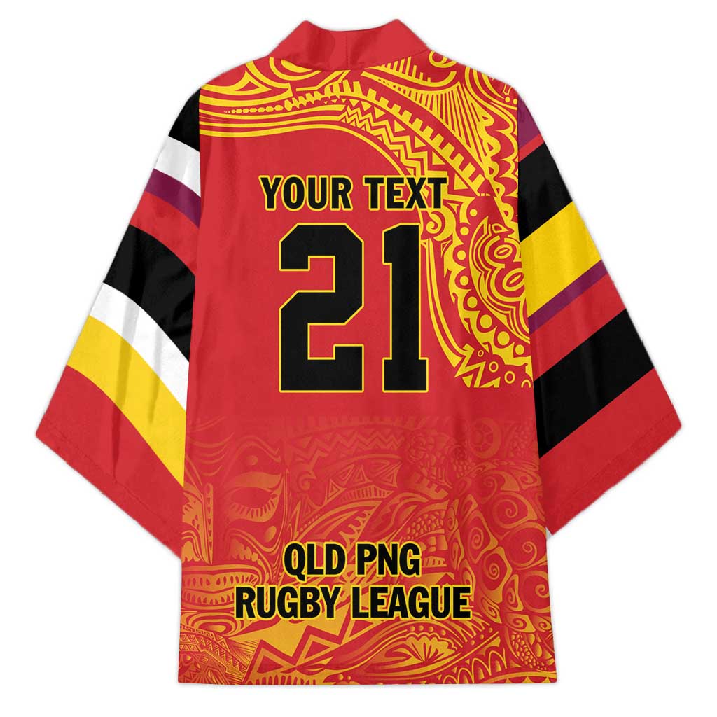 Queensland Papua New Guinea Custom Kimono All Red Pacific PNG Tribal Style - Polynesian Pride
