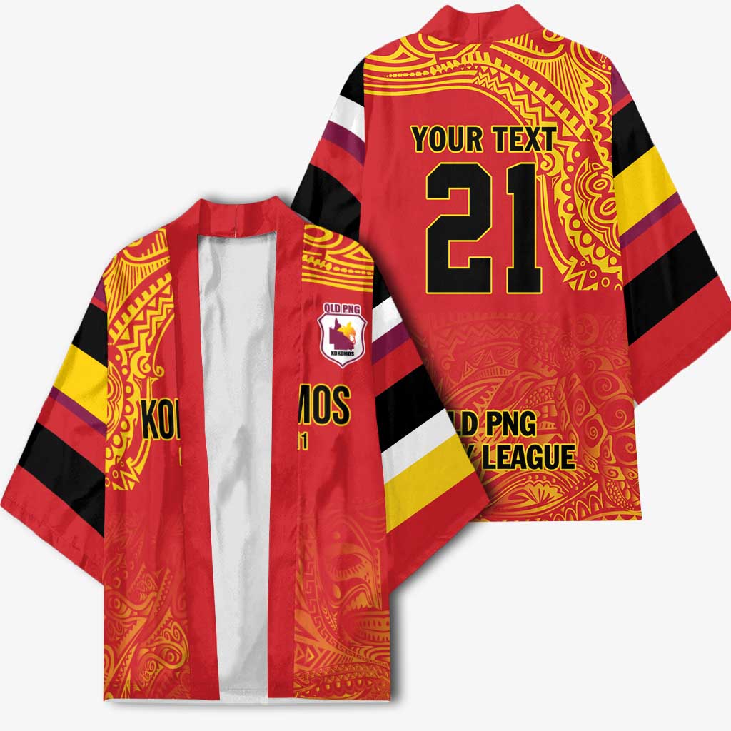 Queensland Papua New Guinea Custom Kimono All Red Pacific PNG Tribal Style - Polynesian Pride