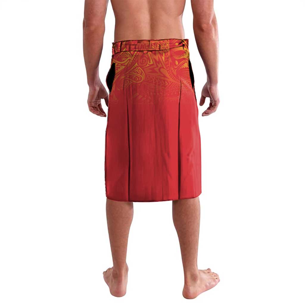 Queensland Papua New Guinea Custom Lavalava All Red Pacific PNG Tribal Style