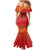 Queensland Papua New Guinea Custom Mermaid Dress All Red Pacific PNG Tribal Style