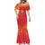 Queensland Papua New Guinea Custom Mermaid Dress All Red Pacific PNG Tribal Style