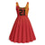 Queensland Papua New Guinea Custom Midi Dress All Red Pacific PNG Tribal Style - Polynesian Pride