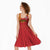 Queensland Papua New Guinea Custom Midi Dress All Red Pacific PNG Tribal Style - Polynesian Pride