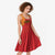 Queensland Papua New Guinea Custom Midi Dress All Red Pacific PNG Tribal Style - Polynesian Pride