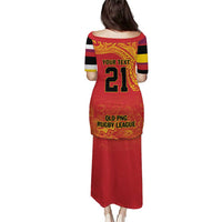 Queensland Papua New Guinea Custom Puletasi All Red Pacific PNG Tribal Style