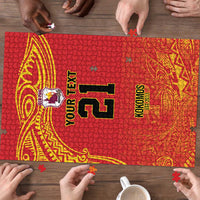 Queensland Papua New Guinea Custom Puzzle All Red Pacific PNG Tribal Style - Polynesian Pride