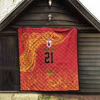 Queensland Papua New Guinea Custom Quilt All Red Pacific PNG Tribal Style