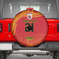 Queensland Papua New Guinea Custom Spare Tire Cover All Red Pacific PNG Tribal Style