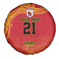 Queensland Papua New Guinea Custom Spare Tire Cover All Red Pacific PNG Tribal Style