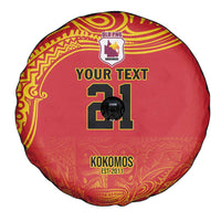 Queensland Papua New Guinea Custom Spare Tire Cover All Red Pacific PNG Tribal Style
