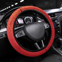 Queensland Papua New Guinea Steering Wheel Cover All Red Pacific PNG Tribal Style