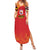Queensland Papua New Guinea Custom Summer Maxi Dress All Red Pacific PNG Tribal Style