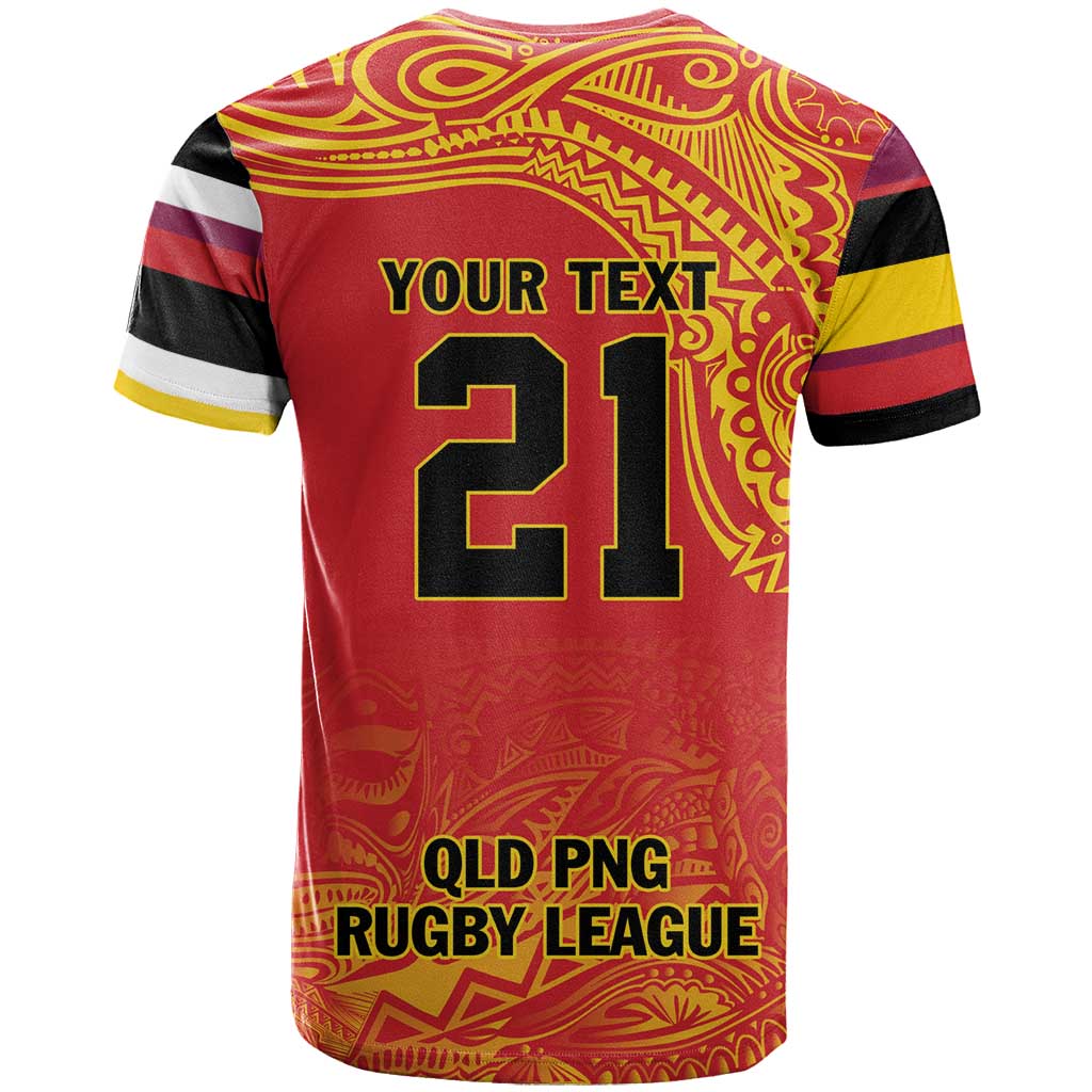 Queensland Papua New Guinea Custom T Shirt All Red Pacific PNG Tribal Style