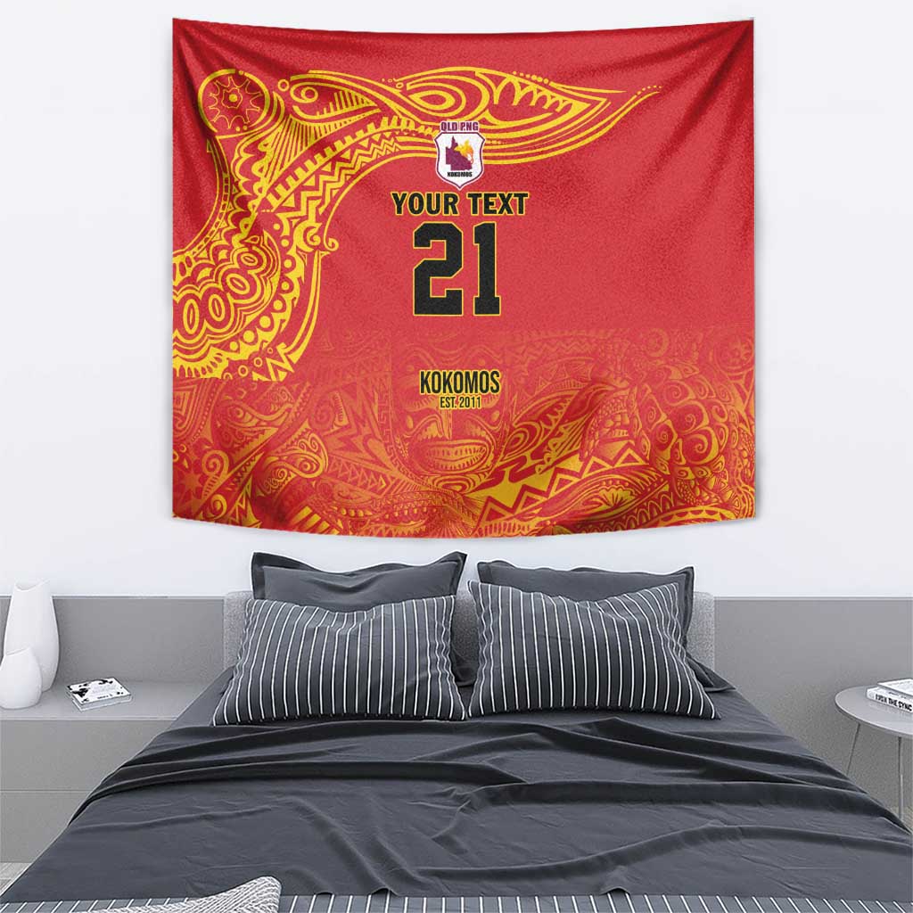Queensland Papua New Guinea Custom Tapestry All Red Pacific PNG Tribal Style