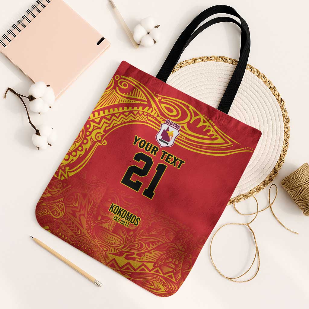 Queensland Papua New Guinea Custom Tote Bag All Red Pacific PNG Tribal Style - Polynesian Pride