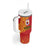 Queensland Papua New Guinea Custom Tumbler With Handle All Red Pacific PNG Tribal Style