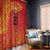 Queensland Papua New Guinea Custom Window Curtain All Red Pacific PNG Tribal Style