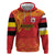 Queensland Papua New Guinea Custom Zip Hoodie All Red Pacific PNG Tribal Style