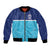 Queensland Samoa Custom Bomber Jacket Blue Pacific Polynesian Tribal Pattern