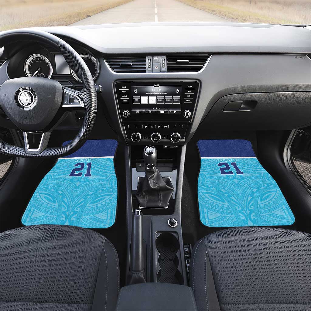 Queensland Samoa Custom Car Mats Blue Pacific Polynesian Tribal Pattern