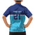 Queensland Samoa Custom Family Matching Mermaid Dress and Hawaiian Shirt Blue Pacific Polynesian Tribal Pattern