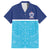 Queensland Samoa Custom Family Matching Off Shoulder Maxi Dress and Hawaiian Shirt Blue Pacific Polynesian Tribal Pattern
