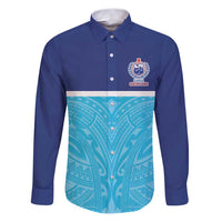 Queensland Samoa Custom Family Matching Puletasi and Hawaiian Shirt Blue Pacific Polynesian Tribal Pattern