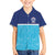 Queensland Samoa Custom Family Matching Short Sleeve Bodycon Dress and Hawaiian Shirt Blue Pacific Polynesian Tribal Pattern