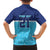 Queensland Samoa Custom Family Matching Tank Maxi Dress and Hawaiian Shirt Blue Pacific Polynesian Tribal Pattern