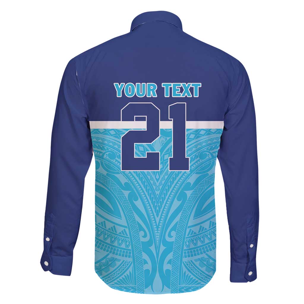 Queensland Samoa Custom Family Matching Tank Maxi Dress and Hawaiian Shirt Blue Pacific Polynesian Tribal Pattern