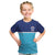 Queensland Samoa Custom Kid T Shirt Blue Pacific Polynesian Tribal Pattern