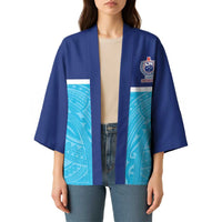 Queensland Samoa Custom Kimono Blue Pacific Polynesian Tribal Pattern - Polynesian Pride