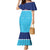 Queensland Samoa Custom Mermaid Dress Blue Pacific Polynesian Tribal Pattern